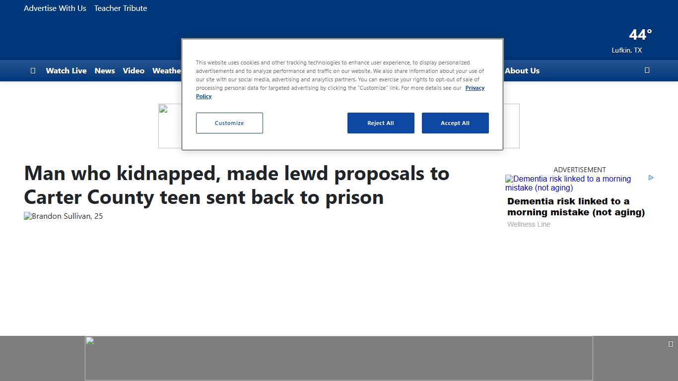 Man who kidnapped, made lewd proposals to Carter County teen sent back to prison